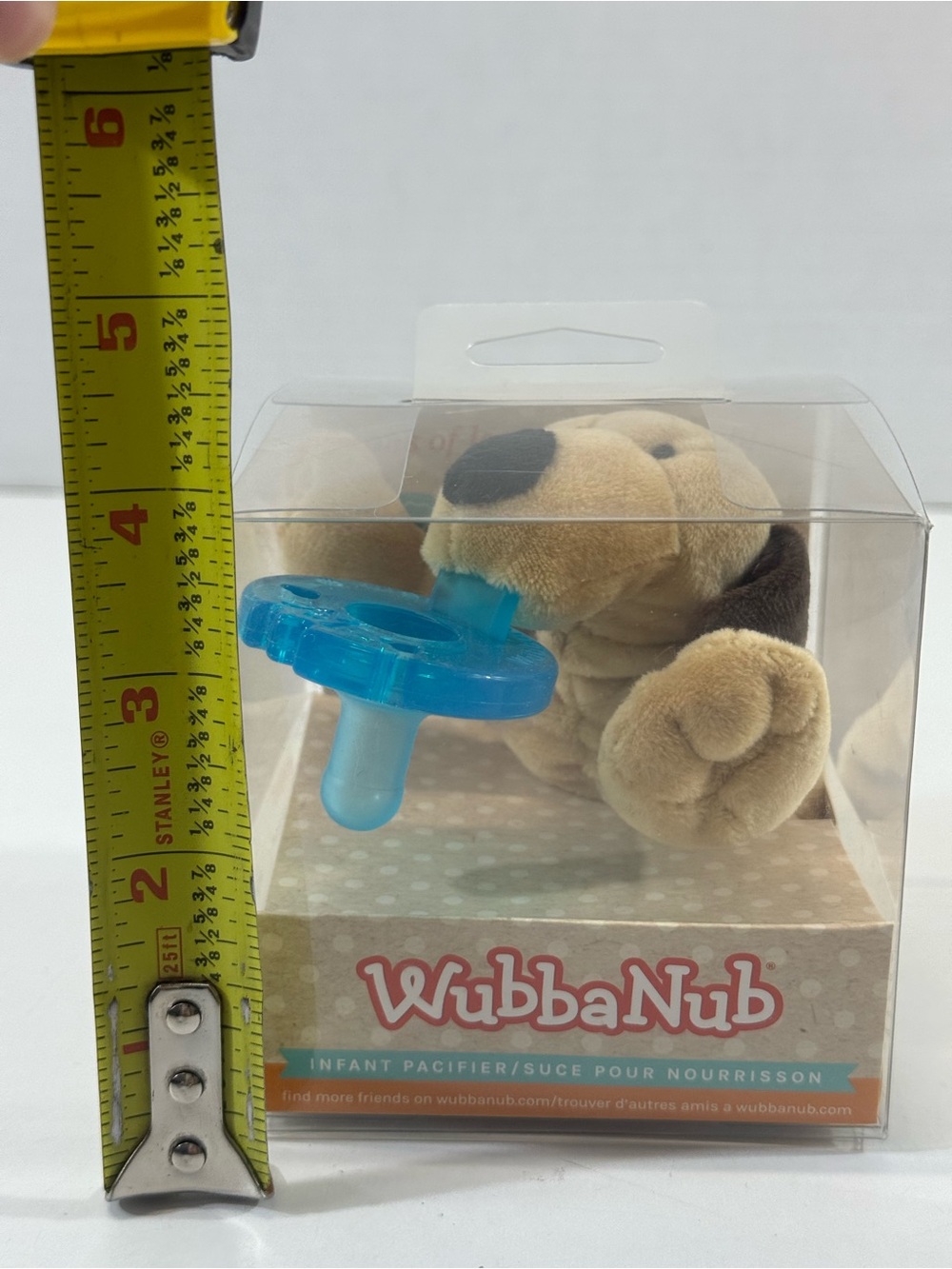Plush Puppy Pacifier Soother with Blue Pacifier